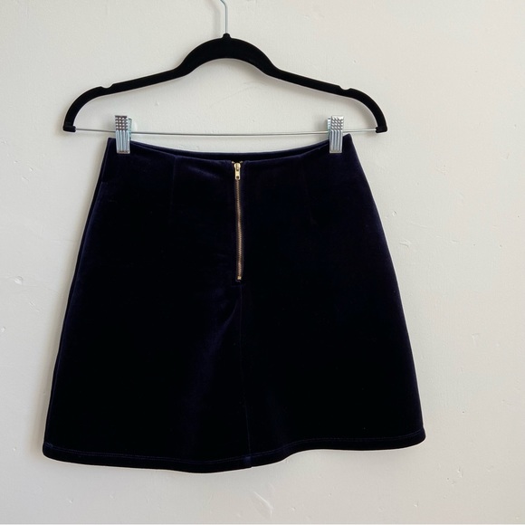 Urban Outfitters Velvet A-line Mini Skirt in Dark Blue size Small - Picture 7 of 10